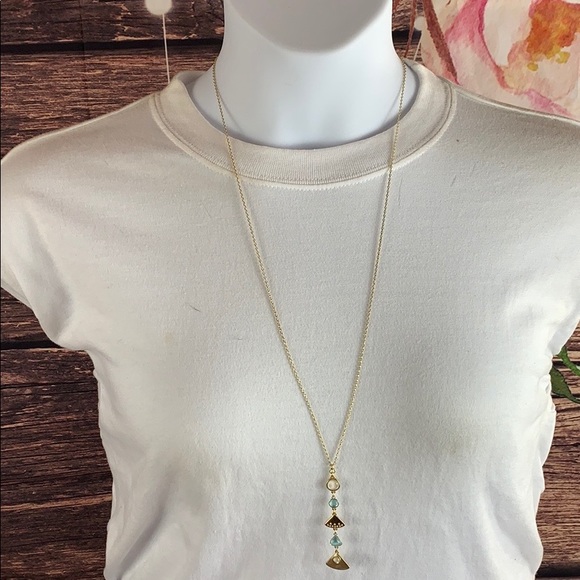 🍀New LUCKY BRAND🍀 JWEL4593DA GOLD STONE NECKLACE - Picture 3 of 4
